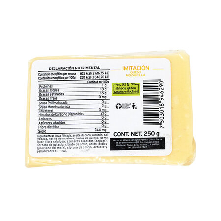 Queso Vegano Tipo Panela Veggie Chesse 250 gr.