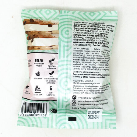 Sandwich de Nieve Keto Chocochip Cookie Dough Ketopia 120gr