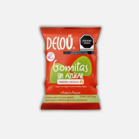 Bolitas sabor Manzana Con Chile Sin Azucar DELOU 40g