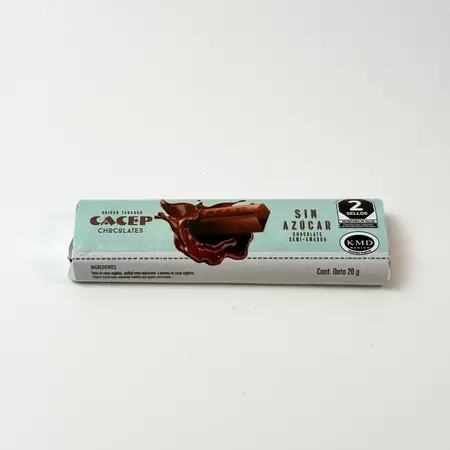 Barrita de Chocolate Sin Azucar 70% Cacao Cacep 20g