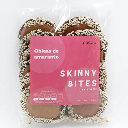 Obleas De Amaranto C/ Chocolate Sabor Chocolate Skinny Bites 40g