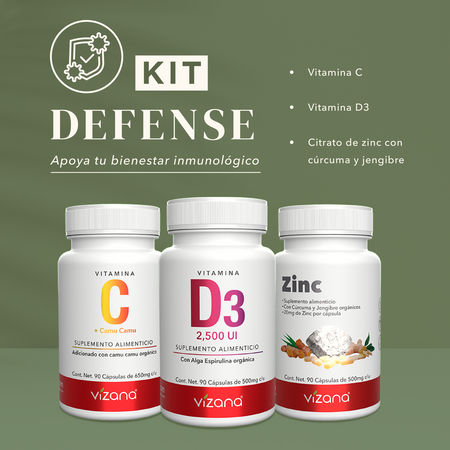 KIT DEFENSE (Vit. D3, C y zinc c/curcuma)