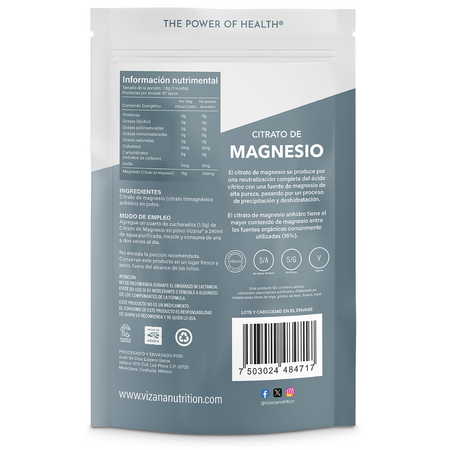 Citrato de Magnesio en Polvo Vizana 100 gr.