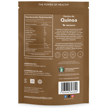 Harina de Quinoa Organica Vizana Nutrition 500gr