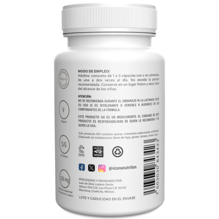 Citrato de Calcio + D3 con K2-mk7  Vizana Nutrition 150 Cap.