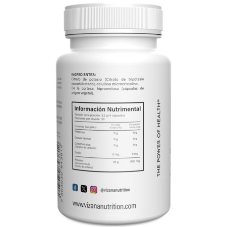 Citrato de Potasio en Capsulas Vizana 90/800 mg