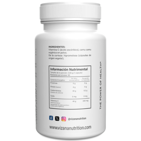Vitamina C + Camu Camu Vizana Nutrition 90/500mg