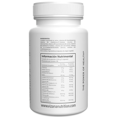 Complejo B en Cápsulas Vizana Nutrition 90-800 mg.