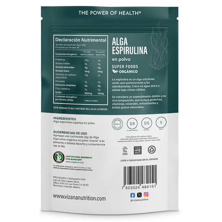 Espirulina Orgánica en Polvo Vizana 200 gr.