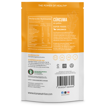 Cúrcuma en Polvo Orgánica Vizana 100gr.