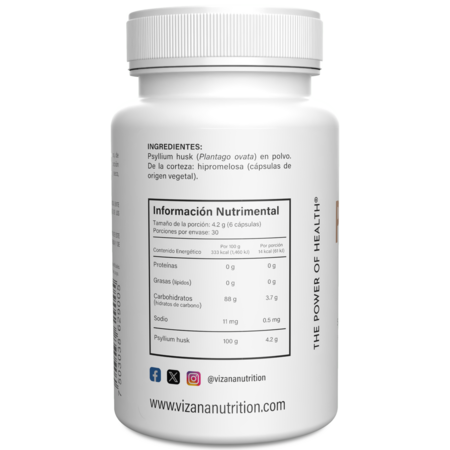 Psyllium Husk en cápsulas Vizana Nutrition 180/700mg