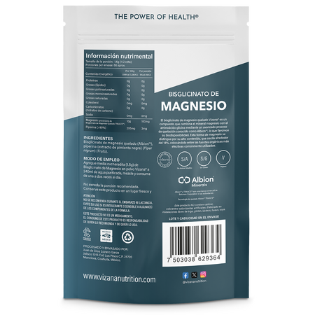 Bisglicinato de Magnesio en Polvo Vizana 100g