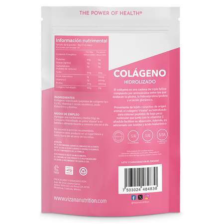 Colageno Hidrolizado en Polvo con acido hialuronico, Biotina y Vit C Vizana 200g