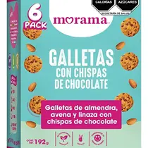 Galleta Chispas de Chocolate con Almendra Avena y Linaza Morama 6/192gr
