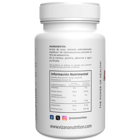 Astaxantina en Capsulas  Vizana 60-450mg
