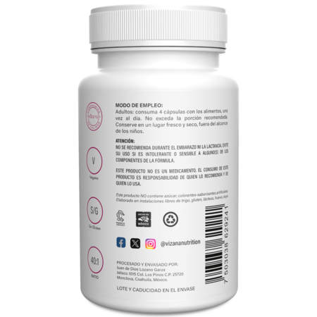 MYO y D Chiro Inositol 40 1 en Capsulas Vizana 90caps