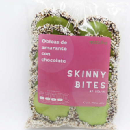 Obleas De Amaranto C/ Chocolate Sabor Matcha Skinny Bites 40g