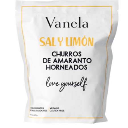 Churritos de Amaranto Sal y Limón Vanela 60gr.
