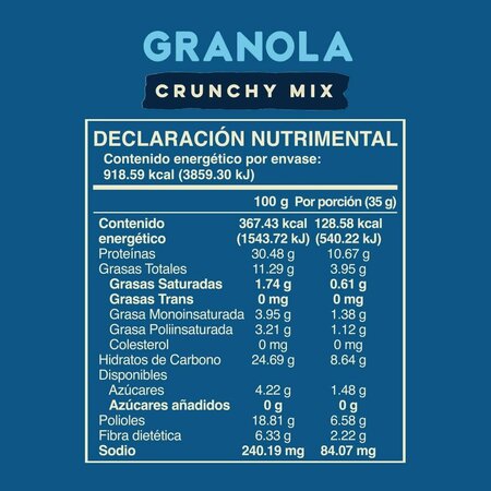 Granola Crunchy Mix con Proteina Wild Foods 250g