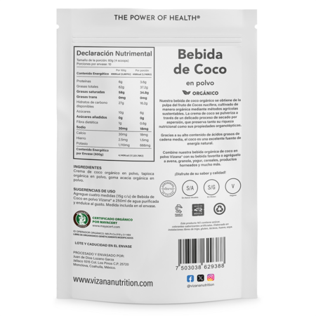 Bebida de Coco en Polvo Organica Vizana 600g