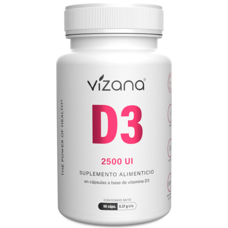 Vitamina D3 2500 UI Capsulas Veganas 90/370 mg
