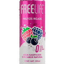 Agua Gasificada Sabor Frutos Rojos FREELIFE 355ml.