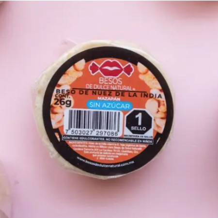 Besos De Mazapana Nuez De La India Sin Azucar 26g