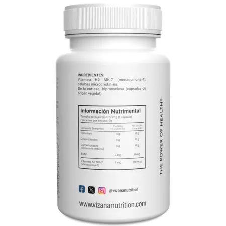 Vitamina K2 Vizana 30mcg  90/370 mg