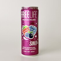 Agua Gasificada Sabor Frutos Rojos FREELIFE 355ml.