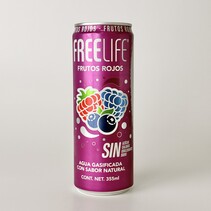 Agua Gasificada Sabor Frutos Rojos FREELIFE 355ml.