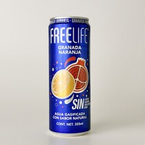 Agua Gasificada Sabor Granada Naranja FREELIFE 355ml.
