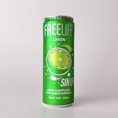 Agua Gasificada Sabor Limon FREELIFE 355ml.