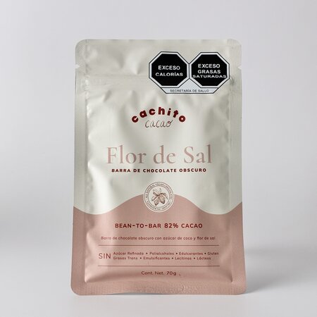 Barra de Chocolate  82% Flor de Sal Cachito Cacao 70g