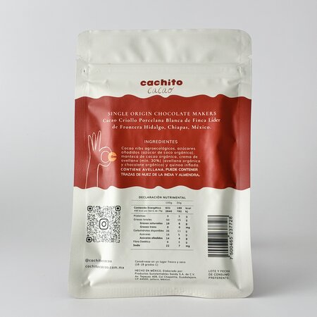 Barra de Chocolate 75% Quinoa y Avellana Cachito Cacao 70g
