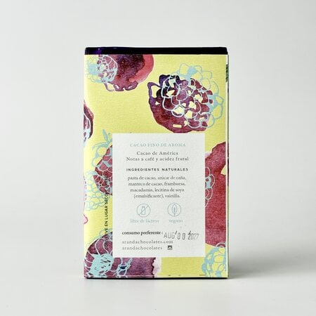 Chocolate Frambuesa + Macadamia 56% Cacao Aranda 105 gr.