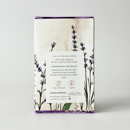 Chocolate + Mora Azul + Lavanda 70% Cacao Aranda 100 gr.