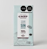 Chocolate Semi Amargo sin Azucar 70% Cacao Cacep 85 g