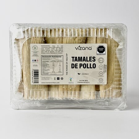 Tamales de Pollo Orgánicos Vizana 12 pz.