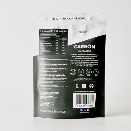 Carbón Activado en Polvo Orgánico Vizana 140 gr.