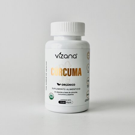 Cúrcuma Orgánica en Capsulas, Complejo Curcumina Vizana 90-500 mg