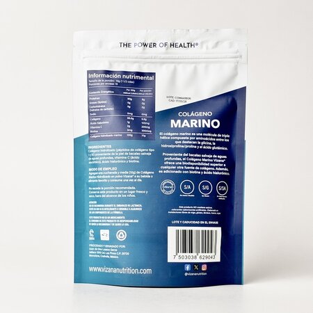 Colageno Hidrolizado Marino en Polvo con acido hialuronico, Biotina y Vit C Vizana 150 gr