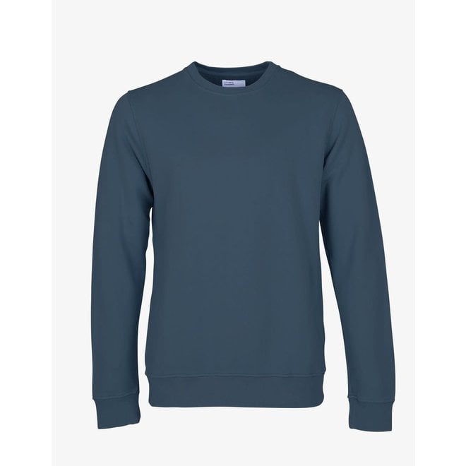 Classic Organic Crew in Petrol Blue