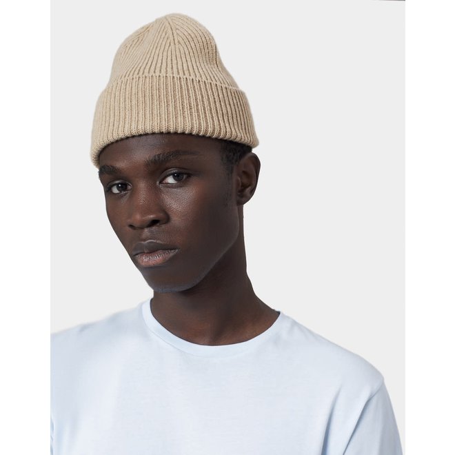 Merino Wool Beanie in Ivory White