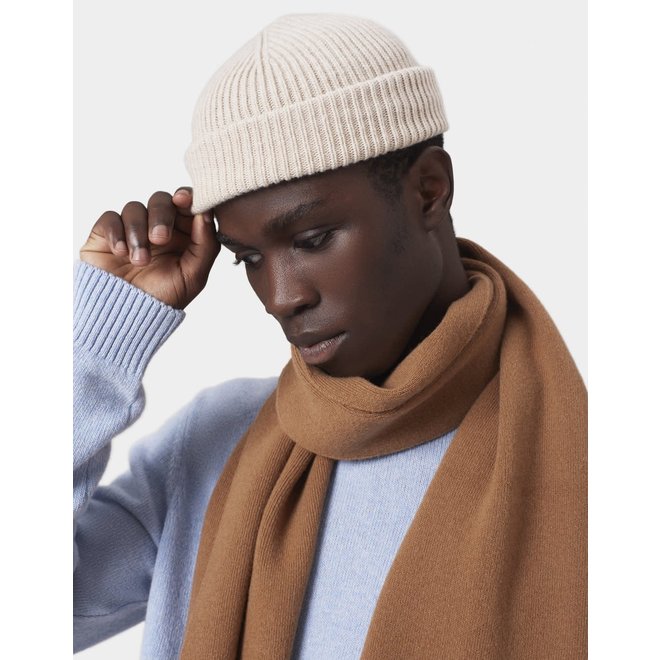 Merino Wool Beanie in Ivory White