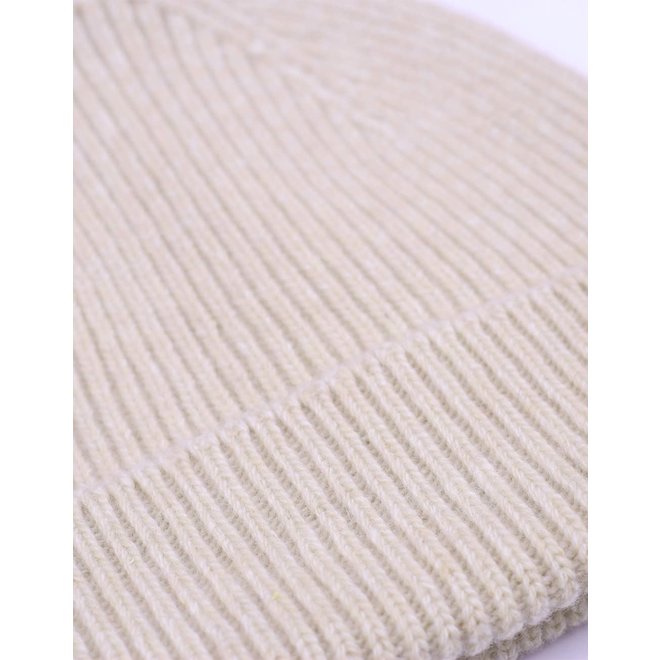 Merino Wool Beanie in Ivory White