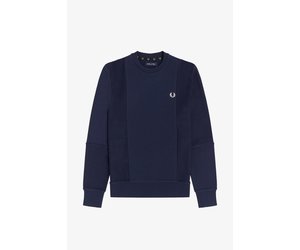 Fred Perry Tonal Panel Sweatshirt in Carbon Blue