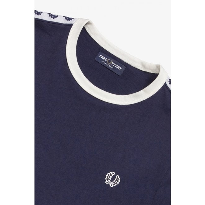 Taped Ringer T-Shirt in Carbon Blue