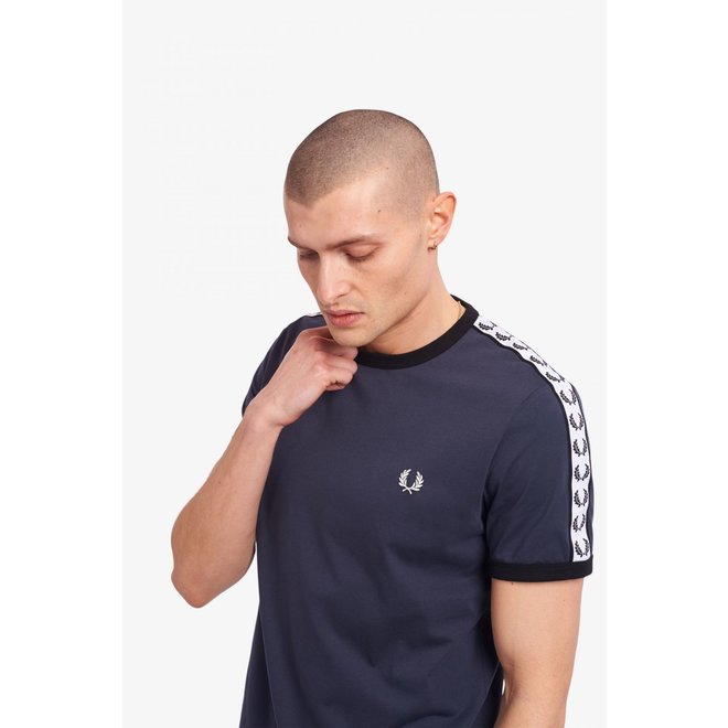 Taped Ringer T-Shirt in Dark Airforce