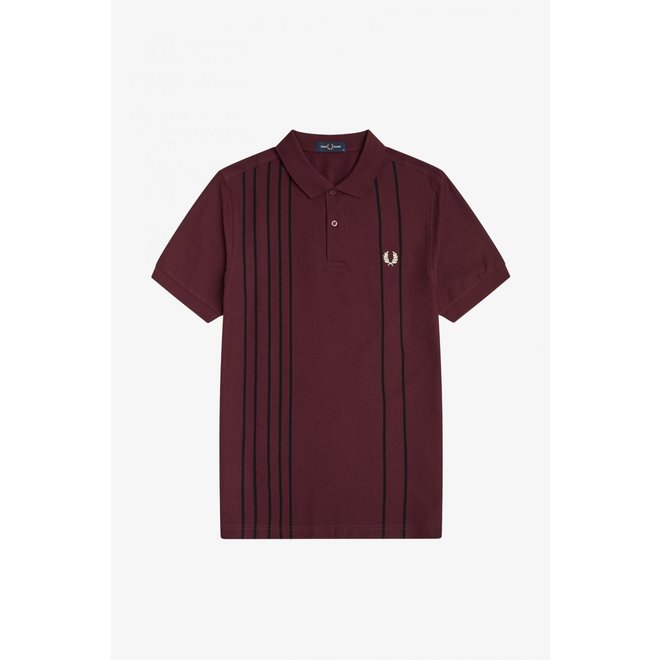 Refined Stripe Polo Shirt in Mahogany