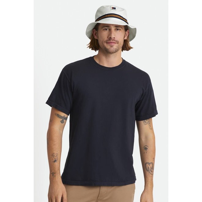 Alton Packable Bucket Hat in Off White/Washed Navy